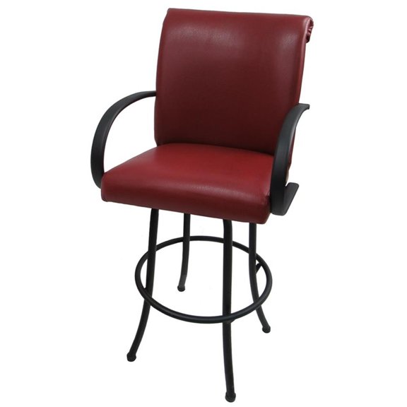 Pemberly Row Swivel Counter 26" Bar Stool - Metal Black Frame