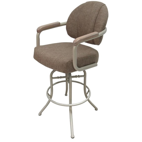 Pemberly Row Swivel Counter 26" Bar Stool with Custom Upholstery in Beige Frame