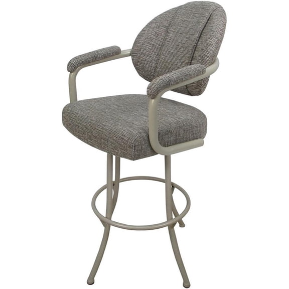 Pemberly Row Swivel Counter 26" Metal Bar Stool in Jetty June/Beige
