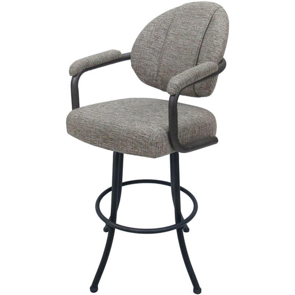 Pemberly Row Swivel Counter 26" Metal Bar Stool in Jetty June/Gray