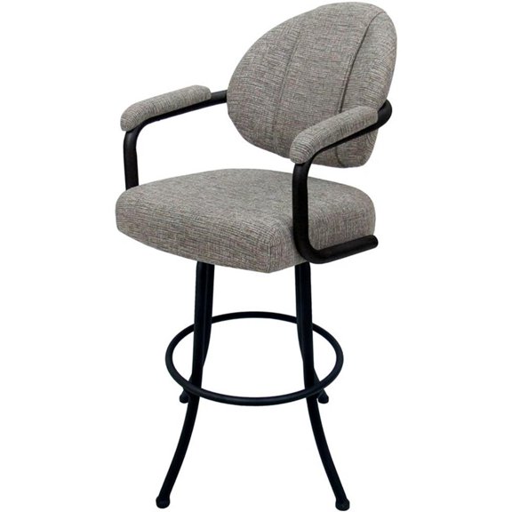 Pemberly Row Swivel Counter 26" Metal Bar Stool in Jetty June in Black
