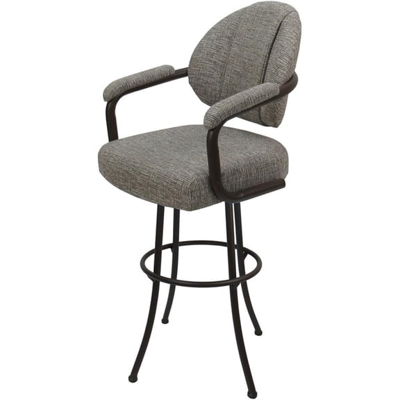 Pemberly Row Swivel Counter 26" Metal Bar Stool in Jetty June with Brown Frame