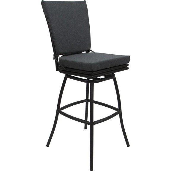 Pemberly Row Swivel Counter Stool 26" Armless in Charcoal Dark Brown