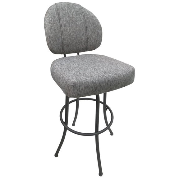 Pemberly Row Swivel Extra Tall 34-35" Bar Stool with Custom Upholstery in Grey