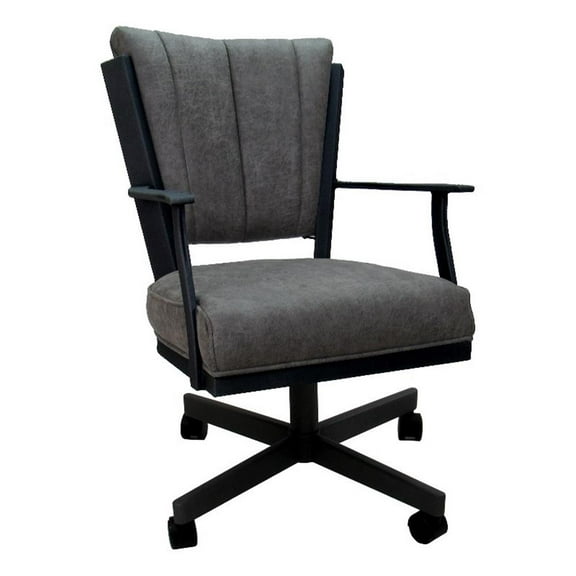 Pemberly Row Swivel Metal Dining Caster Chair on Reading Base