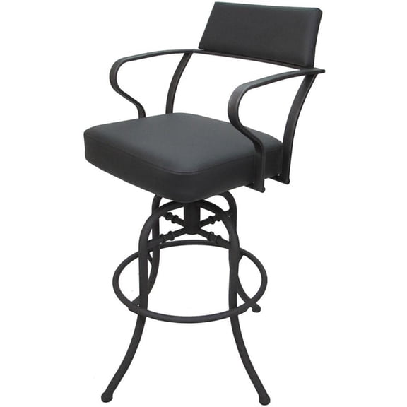 Pemberly Row Swivel Tilt Counter 26" Metal Bar Stool - Gray Vinyl - Gray Frame