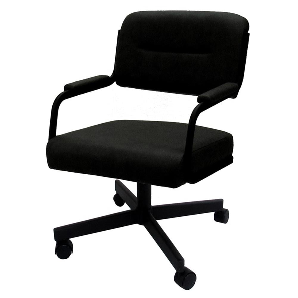 Pemberly Row Swivel Tilt Kitchen Caster Chair with Wheels - Black Vinyl ...