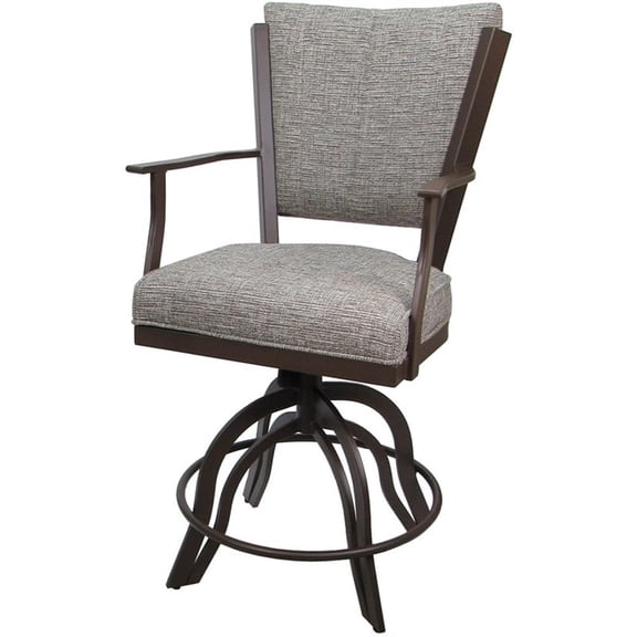 Pemberly Row Swivel Tilt Metal 30" Bar Stool in Jetty June Tan/Brown