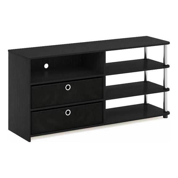 Pemberly Row TV Stand for up to 55-Inch with Stainless Steel Tubes