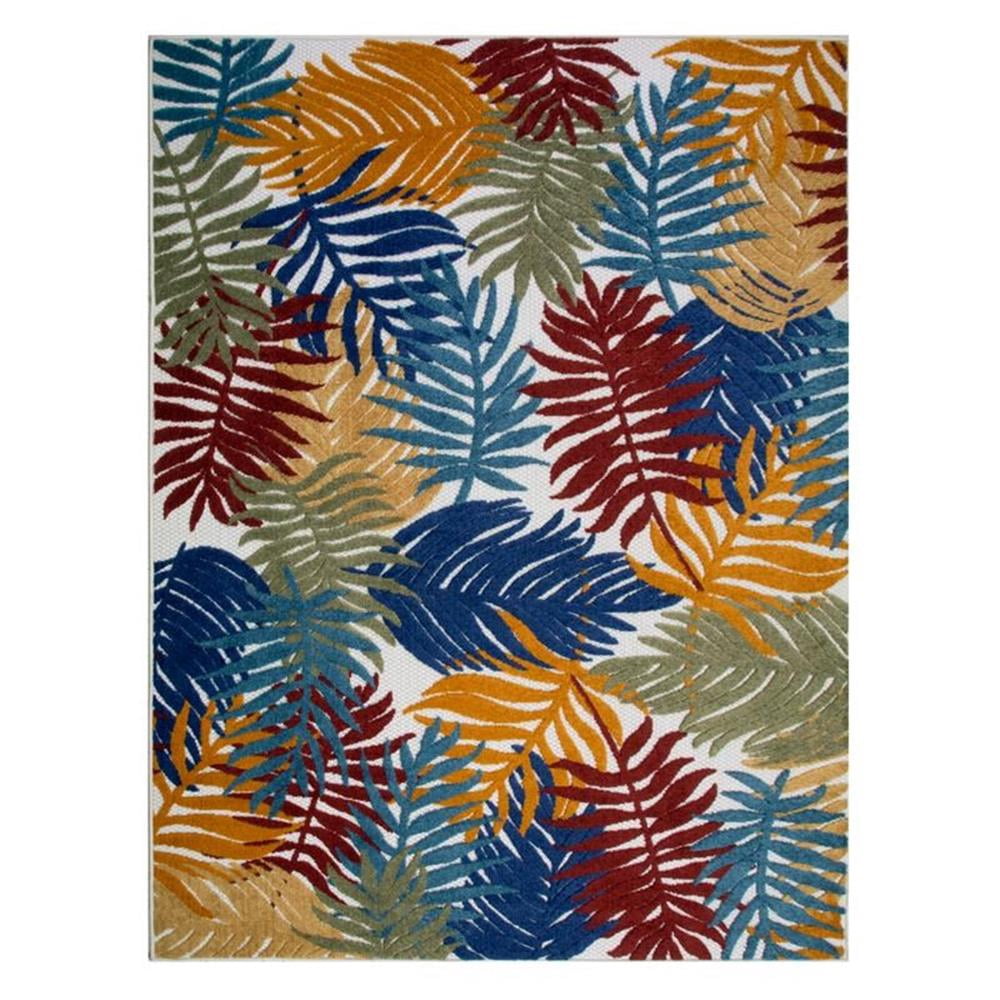 Pemberly Row Talipot Palm Indoor Outdoor Area Rug Rectangle 5'3"x7'