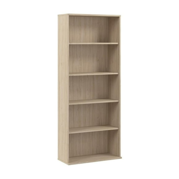 Pemberly Row Tall 5 Shelf Bookcase in Natural Elm - Engineered Wood