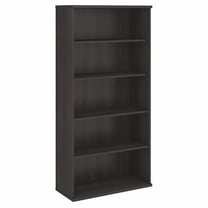 Pemberly Row Tall 5 Shelf Bookcase in Storm Gray - Engineered Wood
