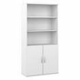 thumbnail image 1 of Pemberly Row Tall 5 Shelf Bookcase with Doors in White - Engineered Wood, 1 of 9