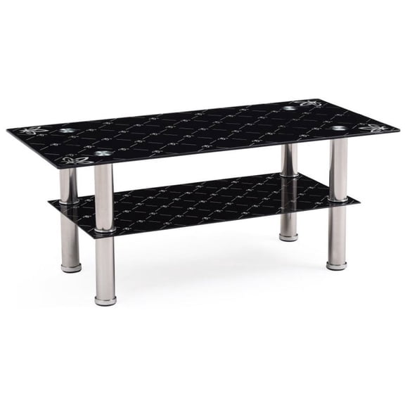 Pemberly Row Tempered Glass Coffee Table