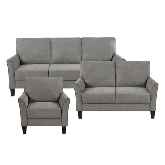 Pemberly Row Textured Fabric Sofa with Flared Arms Pocket Coils in Chocolate