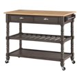 thumbnail image 1 of Pemberly Row Three-Tier Butcher Block Kitchen Cart w/Drawers in Gray Wood, 1 of 10
