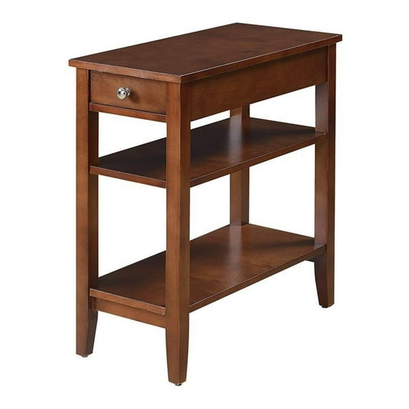 Pemberly Row Three Tiers Transitional Wood End Table in Mahogany
