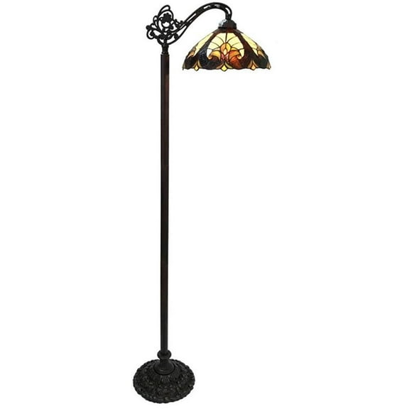 Pemberly Row Tiffany-style 1 Light Reading Floor Lamp 13" Shade