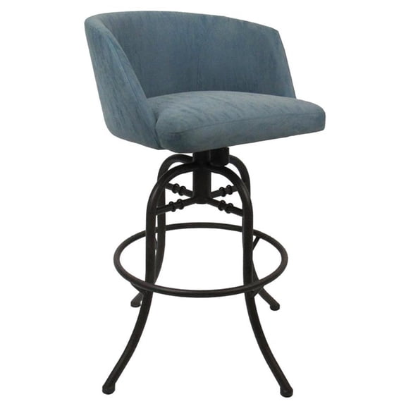 Pemberly Row Tilt Counter Bar Stool 26" in Topaz Turquoise Vinyl w/ Black Frame