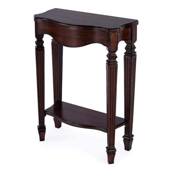 Pemberly Row Traditional 22" Wood Console Table - Cherry Finish