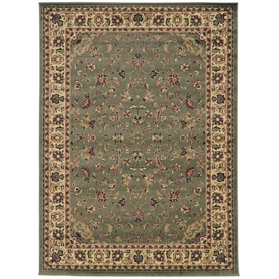 Pemberly Row Traditional 3'3" x 4'11" Rectangular Fabric Rug in Green
