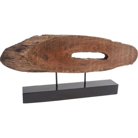 Pemberly Row Traditional 34"W Natural Brown Wood Cut Decorative Object