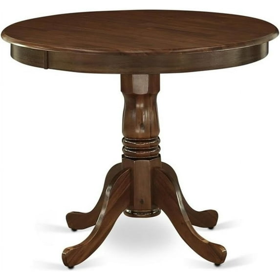 Pemberly Row Traditional 36" Wood Round Dining Table in Walnut Oak and Black