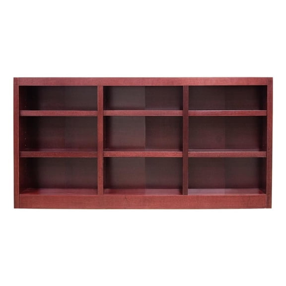 Pemberly Row Traditional 36" x 72" Wood Bookcase in Cherry Finish