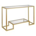 thumbnail image 1 of Pemberly Row Traditional 47" Brass Finish Metal/Glass Console Table, 1 of 7