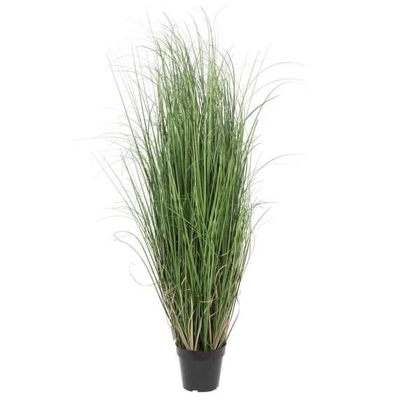 Pemberly Row Traditional 48" PVC Artificial Potted Green Curled Grass