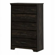 Pemberly Row Traditional 5-Drawer Engineered Wood Chest in Rubbed Black