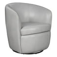 thumbnail image 1 of Pemberly Row Traditional All Italian Leather Gray Swivel Club Chair, 1 of 8