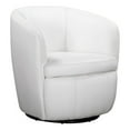 thumbnail image 1 of Pemberly Row Traditional All Italian Leather Swivel Club Chair in White, 1 of 8