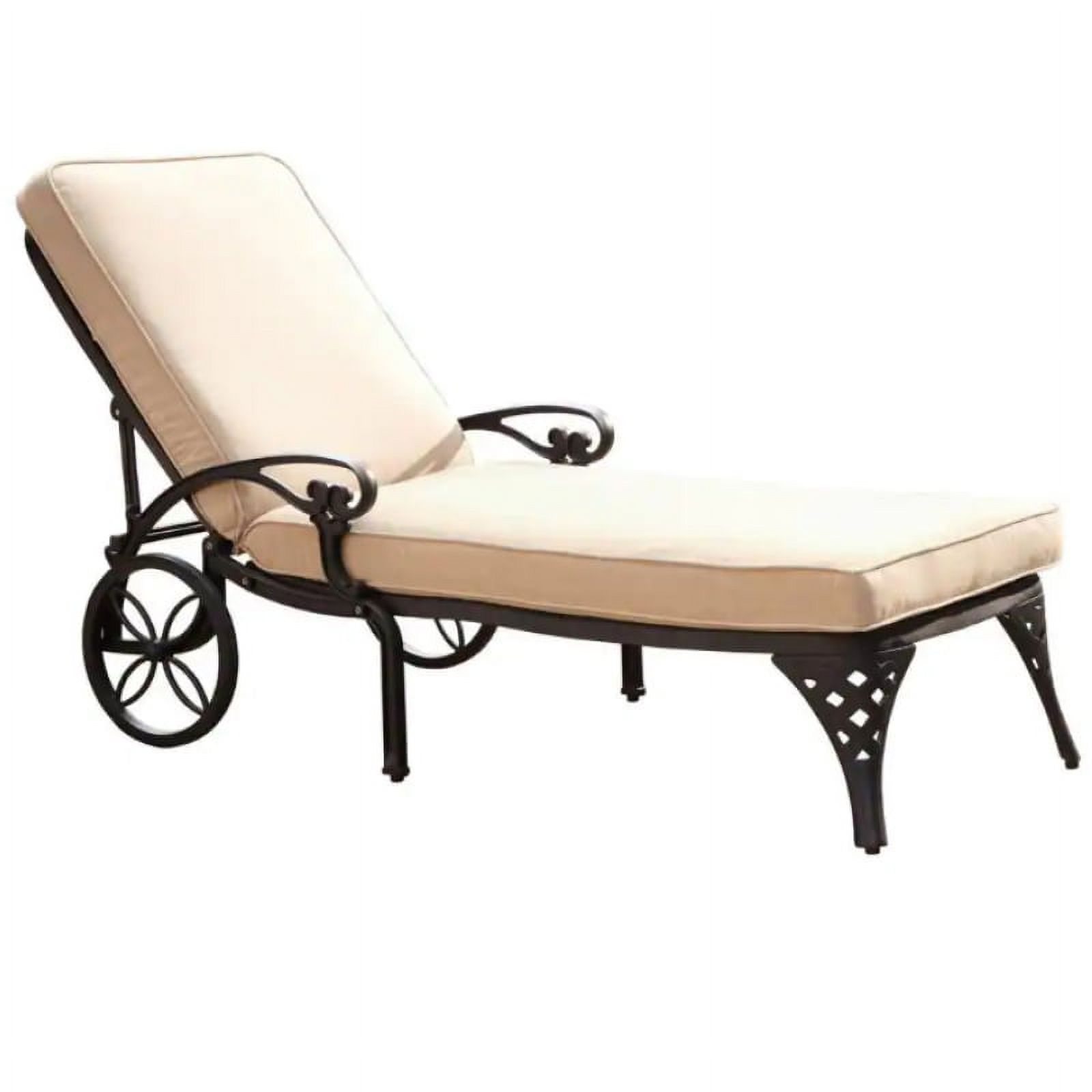 Pemberly Row Traditional Aluminum Chaise Lounge with Cushion - image 1 of 4