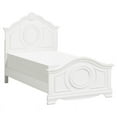 thumbnail image 1 of Pemberly Row Traditional Bead Molding and Shell Motif Wood Full Bed in White, 1 of 4
