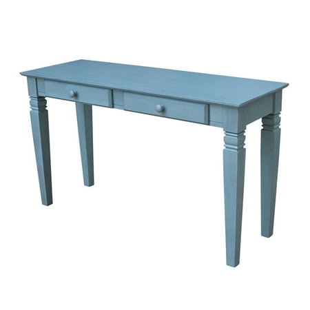 Pemberly Row Traditional Console Table with 2 Drawers in Blue