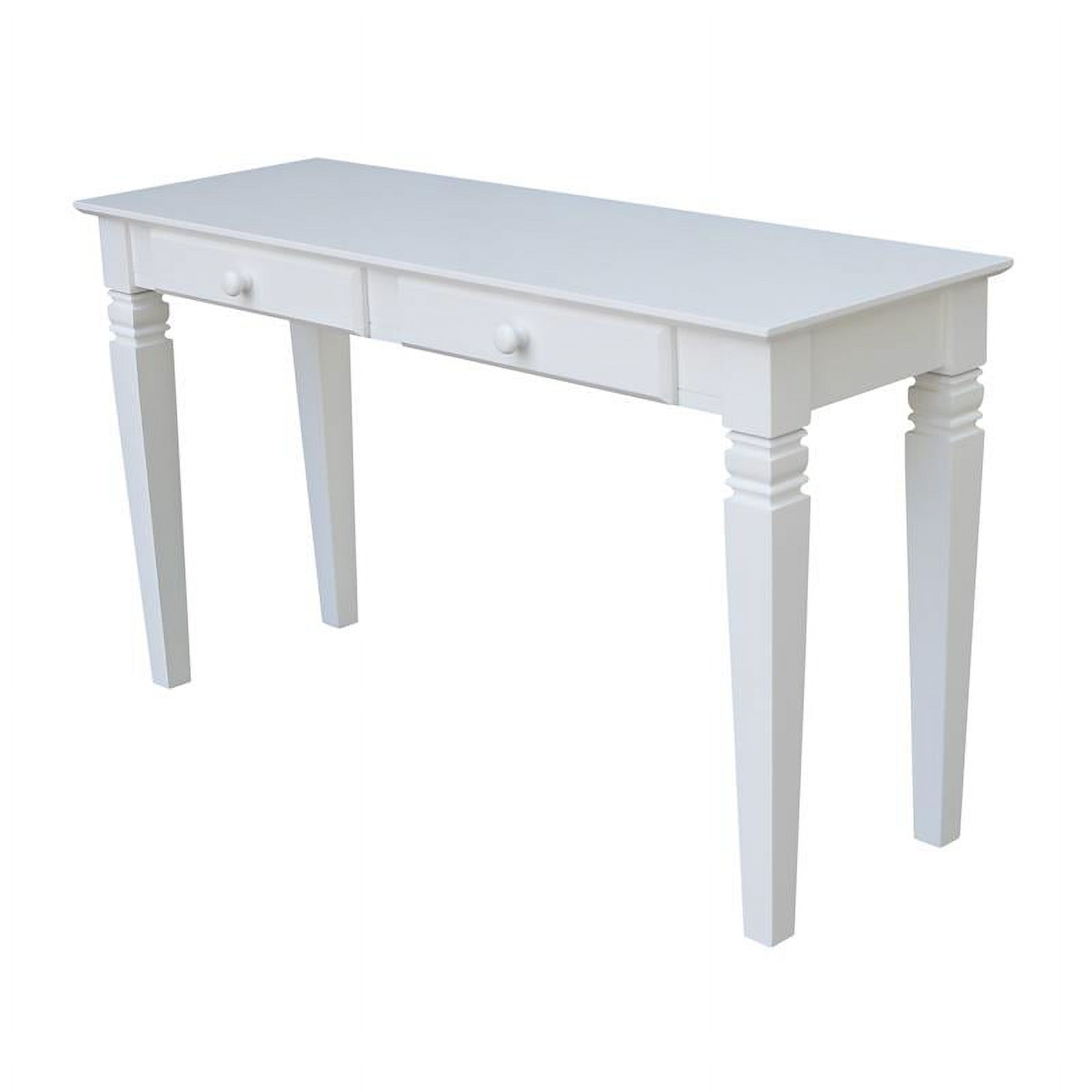 Pemberly Row Traditional Console Table with 2 Drawers in White ...