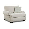 thumbnail image 1 of Pemberly Row Traditional Fabric Arm Chair With Pillows in Cream, 1 of 4