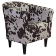 thumbnail image 1 of Pemberley Row Fabric Brown/White Club Chair Rectangular Padded Seat 32"H x 30.5"W x 27.5"D, 1 of 2
