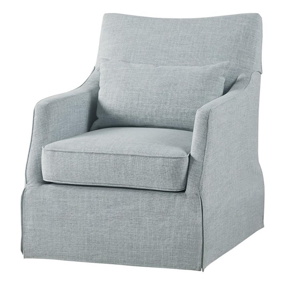 Pemberly Row Traditional Fabric Skirted Swivel Chair in Blue - Walmart.com