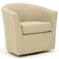thumbnail image 1 of Pemberly Row Traditional Fabric Swivel Club Chair in Cream Finish, 1 of 6
