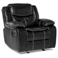 thumbnail image 1 of Pemberly Row Traditional Faux Leather Gel Glider Reclining Chair in Black, 1 of 6