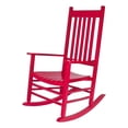 thumbnail image 1 of Pemberly Row Traditional Hardwood Indoor/Outdoor Patio Porch Rocker in Red, 1 of 10