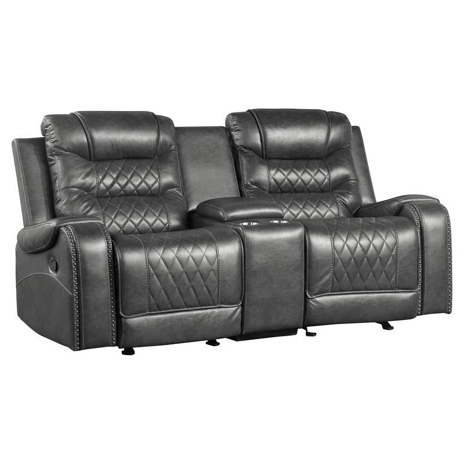 Gray microfiber online reclining loveseat