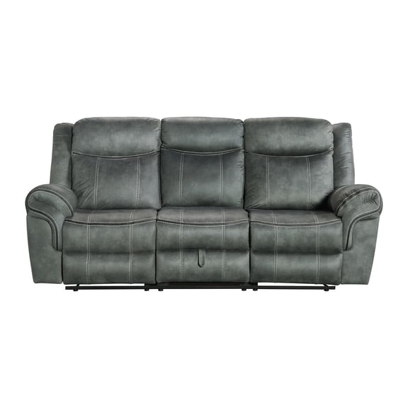 Pemberly Row Traditional Motion Sofa with Dropdown in FB367 Charcoal