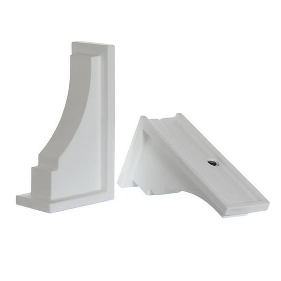 Pemberly Row Traditional Plastic Decorative Brackets in White (Set of 2)