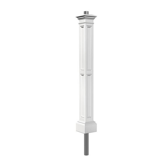 Pemberly Row Traditional Plastic Lamp Post with Mount in White