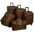 thumbnail image 1 of Pemberly Row Traditional Polyester 5-Piece Spinner Luggage Set in Brown, 1 of 6
