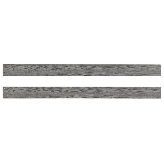 Pemberly Row Traditional Solid Hardwood Bed Rails in Brushed Pewter