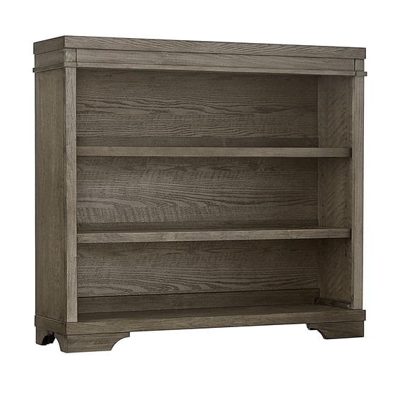 Pemberly Row Traditional Solid Hardwood Bookcase in Brushed Pewter